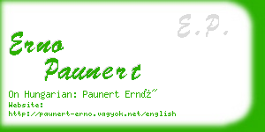 erno paunert business card